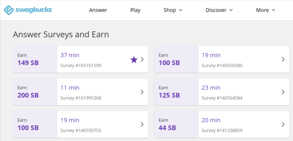 Swagbucks Interface