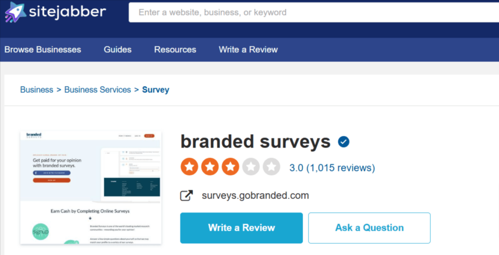 branded surveys Reviews - Sitejabber